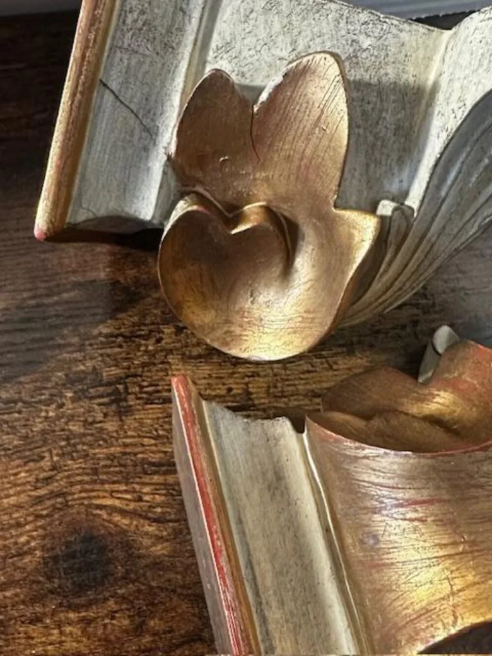 *2 Pcs Of Decorative Wall Sconces Shelves Brackets Gold Gilt 6 3/4” tall